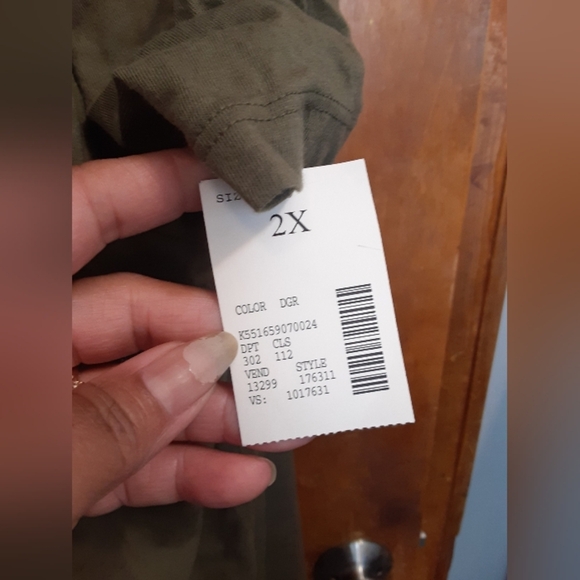 Catherines NWT Women's Plus Size Olive Green Wrap Cover Up Modal Cotton 2X - Picture 5 of 8